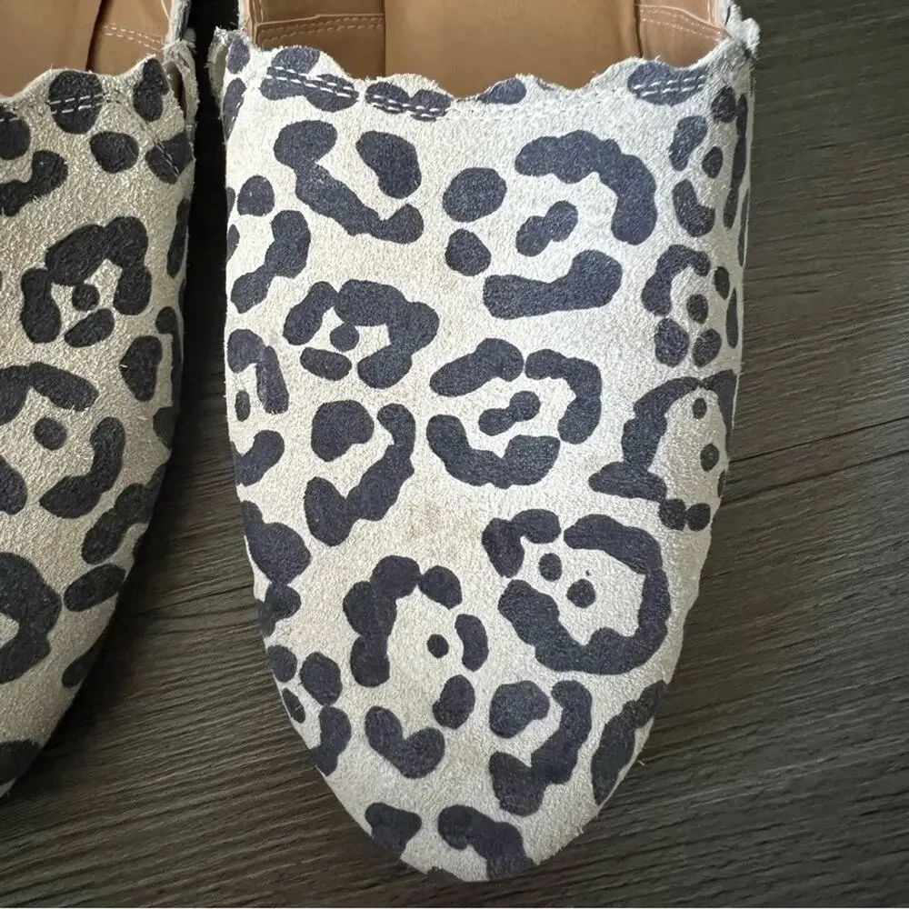 Lucky Brand Cloeey Leopard Suede Slide Mule Slip On 10M